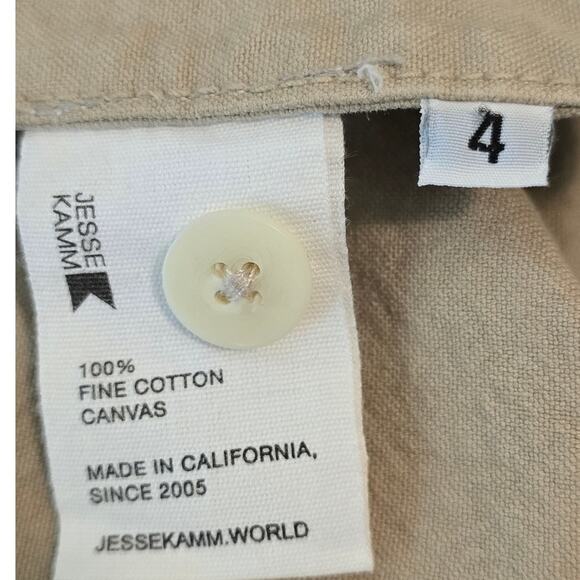 Jesse Kamm Ranger Pants Tan Cotton Canvas Button Fly Womens Pant Trousers Size 4 - Picture 4 of 4